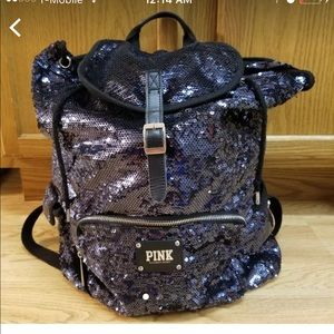 Rare sequin Victoria secret book bag